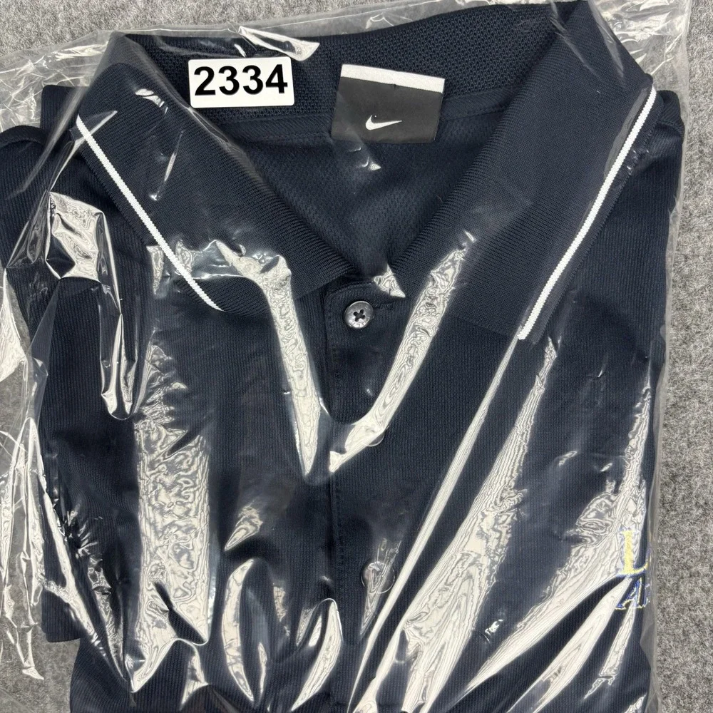 Nike Golf Polo Shirt Mens Xl Navy Blue Short Sleeve Casual Athletic Stretch LSUS